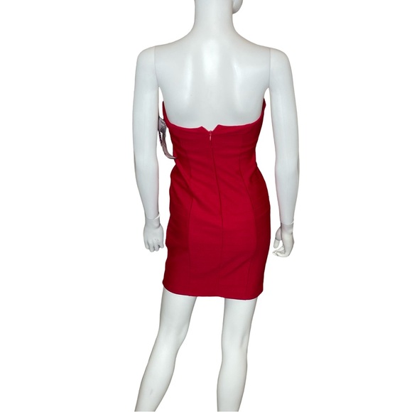 Morgan & Co Strapless Short Mini Body-con Dress Red Junior’s Sz 0 - Picture 5 of 9